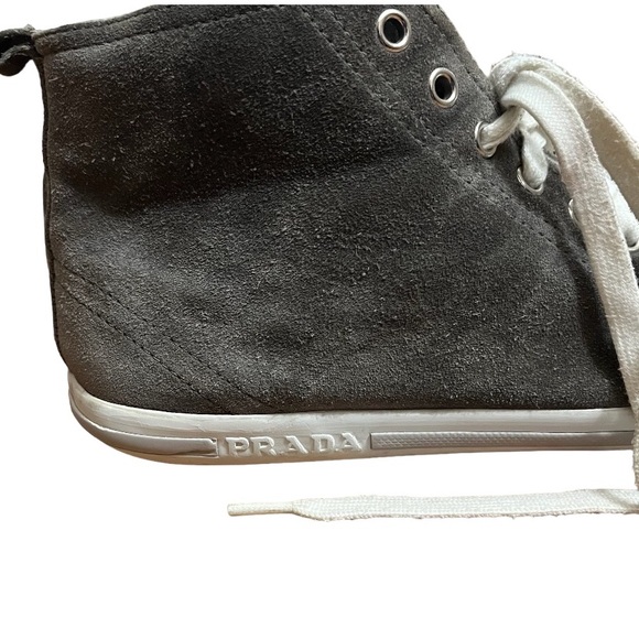 Prada suede lace up high top sneakers size 39 - Picture 5 of 14